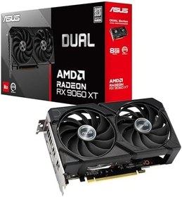 Resim ASUS DUAL-RX9060XT-8G-AMD-RADEON-RX 9060-8G-8GB GDDR6-128bit-HDMI-2xDP-EKRAN KARTI 