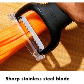 Resim Oxo Good Grips Paslanmaz Çelikten Jülyen Şeritler Için Soyucu, Siyah 