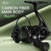Resim TEBEN Karbon Fiber Olta Makarası, 109g Hafif Ambidextrous Dönen Makara, 5.2:1 Dişli Oranı, 5+1 Paslanmaz Çelik Rulmanlar, 3kg Maksimum Sürtünme için Tuzlu Su Tatlı Su Buz Balıkçılığı - Alüminyum Alaşım, Şükran Günü, Noel, Cadılar Bayramı, Yılbaşı, Songkran için İdeal 