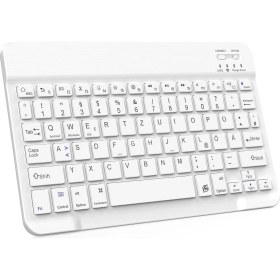 Resim Valkyrie Bluetooth 10 Inç Ios Windows Android Uyumlu Kablosuz Klavye - Türkçe - Şarjlı - Sessiz - Multimedia - Ultra Ince Beyaz 