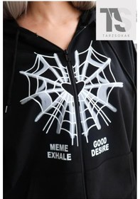 Resim Adrift Örümcek Ağ Desire Sweatshirt Fermuarlı Hırka Siyah 