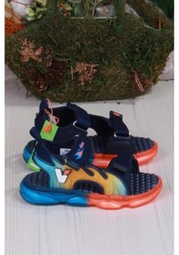 Resim Vicco 332.b25y.256 Jack Lacivert Rahat Esnek Işıklı Erkek Çocuk Sandalet Lacivert 