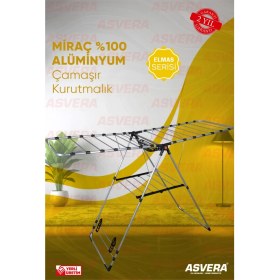 Resim Yakut Serisi – Miraç %100 Alüminyum Çamaşır Kurutmalık | Katlanır Full-Alüminyum Çamaşır Askısı 