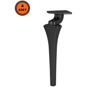 Resim 4 Adet Venüs Lüx Metal Ayak 16 Cm Mat Siyah Mobilya Koltuk Ayağı 