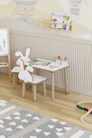 Resim POFİTTO Yaz-sil Yüzey Çocuk Masası-aktivite Masası-çocuk Çalışma Masası Takımı 2 Adet Sandalyeli 