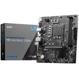 Resim MSI MB PRO H610M-E SOKET 1700 DDR5 5600MHZ(OC) HDMI VGA M.2 USB3.2 1x 1G LAN mATX 