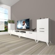 Resim Decoraktiv Eko 9220 Mdf Retro Tv Ünitesi Tv Sehpası - Parlak Beyaz 