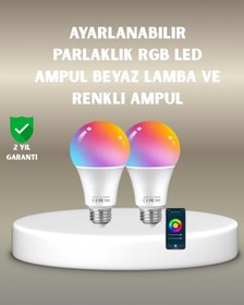 Resim Akıllı 9w Rgbw Led Ampul, Tasaruflu Romantik Işıklı Siyah 