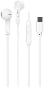 Resim Havit E336C Type-C Kablolu Kulak İçi Kulaklık – 14.2mm Sürücü, Yüksek Ses Kalitesi, Mikrofonlu (Beyaz) 