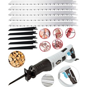 Resim Mager White 4200 Watt 10 Bıçaklı Döner Başlık Tilki Kuyruğu Et Kemik Vs Kesim Makinası Testere 