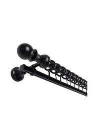 Resim Meyra Demonte Başlıklı Ahşap Rustik Perde Askısı - Tek Raylı -siyah 325 Cm Siyah 