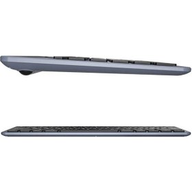 Resim Lenovo Lecoo Bk100 Bluetooth V3.0 Çoklu Cihaz Uyumlu Şarj Edilebilir Kablosuz Gri Türkçe Q Klavye 