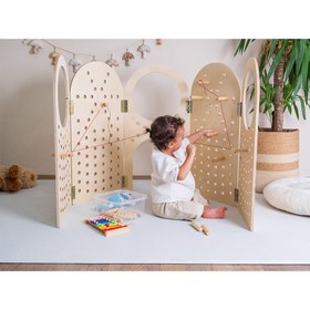 Resim Montessori Peg Board Aktivite Oyuncak 