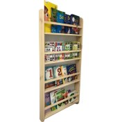 Resim Nefes Design Ahşap Montessori Eğitici Çocuk Odası Kitaplık Rafı Duvara Monte 4 Bölmeli 