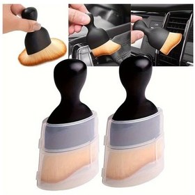 Resim Turcoshop11 Araç Detay Temizlik Fırçası - Siyah Yumuşak Kıllı Oto İçi Toz Temizleme Aracı 