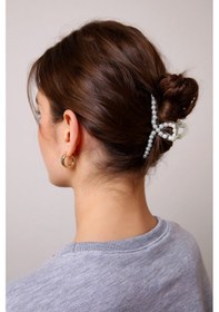 Resim Kadın Incili Mandal Toka Çok Renkli 