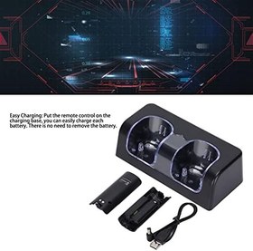 Resim Kontrol Cihazı Şarj İstasyonu, Güç Kablolu Uzaktan Pil Şarj Cihazı Stabil Taşınabilir Çift Şarj İstasyonu Oyunu için Dock Uzaktan Pil (Siyah) 