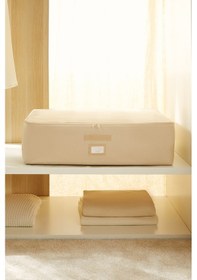 Resim Ocean Home Textile Mega Boy Bej Balıksırtı Baza Altı Hurç 74 x 46 x 22 cm 