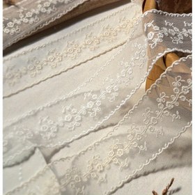 Resim Dantel Kurdele Süslemeli Dantel İğne Oyası ile Taraklı Kenar DIY Giyim ve Dekor için - Kayısı ve Beyaz 