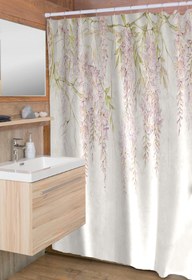 Resim KARO DESIGN Begonya Desenli Su Geçirmez Banyo Ve Duş Perdesi 