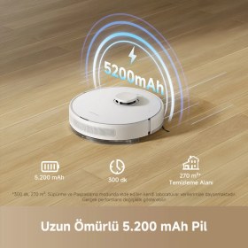 Resim Dreame F10 Robot Süpürge Beyaz, 13.000PA Emiş Gücü 