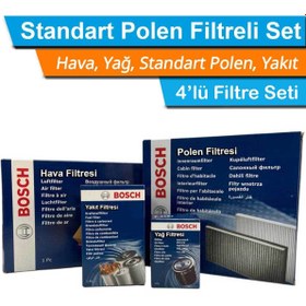 Resim Bosch Volvo S40 1.6 D Dizel Filtre Bakım Seti 2008-2010 Hava Yağ Yakıt Standart Polenuyumlu 