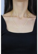Resim Pullu Altın Yaldızlı Gümüş Choker Kolye 7265 509751299 