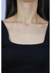 Resim Pullu Altın Yaldızlı Gümüş Choker Kolye 7265 509751299 