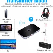 Resim Ally 2in1 Kablosuz Bluetooth 5.0 Ses Alıcı Verici Receiver Transmitter Adaptör Siyah 