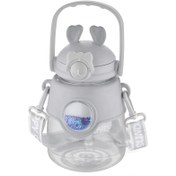 Resim Vagonlife Taşıma Askılı Pipetli Çocuk Su Matarası 1250 ml Gri 