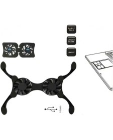 Resim Cloody Notebook Çift Fanlı Soğutucu Fan USB 