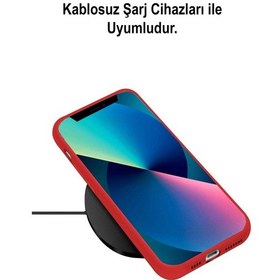 Resim Apple Uyumlu iPhone 13 Logolu Silikon Kılıf Altı Kapalı İçi Kadife Lansman Arka Kapak 