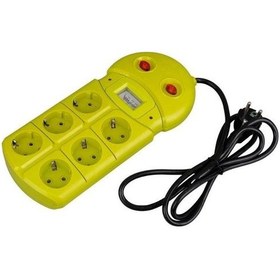 Resim Vea Ve-970b Akım Korumalı Grup Priz 6'lı 2 Usb Girişli 1.5 Metre 2 Anahtarlı Analog Voltmetreli 1,5 m 