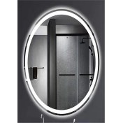 Resim Global Led Mirror 55X75 cm Kumlamalı Elips Ledli Ayna Banyo Aynası Dekoratif Ayna Boy Ayna Salon Duvar Ayna 