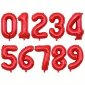 Resim 32 İnç Kırmızı Sayı Balonları - Alüminyum Folyo, Doğum Günleri, Düğünler, Mezuniyetler, Yeni Yıl ve Noel Kutlamaları için Mükemmel, 14+ Yaş için Uygun, Kolayca Montaj Yapılabilir, Etkinlik Balonları|Dev Sayı Balonları|Dayanıklı Folyo Malzeme, Doğum Günü Balonları 