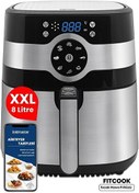 Resim Goldmaster Fitcook 8 L Inox Geniş Hazneli XXL Yeniden Isıtma Fonksiyonlu Airfryer Sıcak Hava Fritözü 