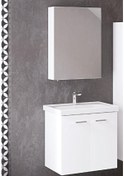 Resim Denko Terra 60 Cm Mdf Beyaz Banyo Dolabı Takımı Beyaz 