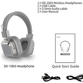 Resim Carrier Sodo Sd-1003 Kablosuz Kulaklık 3eq Bluetooth Uyumlu 5.0 Kulaklıklar Kulak Üstü Katlanabilir Hifi Stereo Kulaklık Desteği Tf/fm 