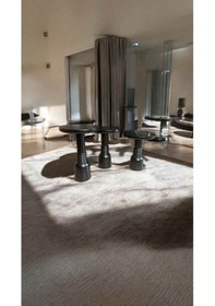 Resim 3 Lü Set Dekoratif Ahşap Mantar Sehpa Minimalist Tasarım Bej 