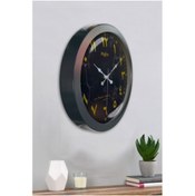 Resim Bahat Arapça Salon Ofis Duvar Saati Gri Metal Çerçeve 36 Cm 