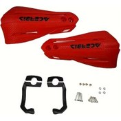 Resim Turcoshop11 Kırmızı Karbon Desenli Motosiklet El Koruma Rüzgarkıran Kolay Montaj Dirt Bike Atv 