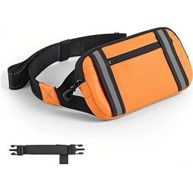 Resim Qingmipy Spor Aktivitesi Bel Çantası: Hafif, Sağlam, Çok Amaçlı - Telefon, Anahtar, Cüzdan İçin - Bisiklet, Koşu, Outdoor - Turuncu Turuncu 