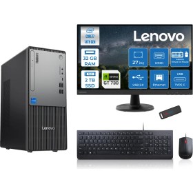 Resim Lenovo Thinkcentre Neo 50T Gen5 Intel Core I7 14700 32GB Ddr5 2tb SSD 27 Inç Monitör Freedos Nvidia GT730 4gb Masaüstü Bilgisayar 7302712UAS0GL00F14 + Zetta Flash Bellek 