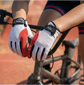 Resim heugers Giant LF Gel Jelli Kaymaz Tam Parmak Bisiklet Eldiveni - Parkur, Downhill, MTB | Unisex L 