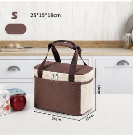 Resim Kahverengi Büyük Termal Yalıtımlı Öğle Yemeği Çantası Taşınabilir Yalıtım Serin Çanta Piknik Yetişkin Çocuk Gıda Saklama Kutusu S Kahverengi 