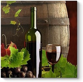 Resim Kırmızı Şarap Fıçısı Tablosu 80 x 80 