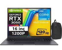 Resim Vivobook 16X 12.Nesil Core i5 12450H 24gb 2tb SSD RTX3050 16 inç 120Hz" WIN11Pro WUXGA K3605ZC-N1012W32+ZettaÇanta Asus