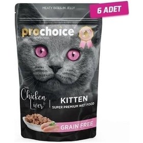 Resim Pro Choice Tahılsız Kitten Tavuk ve Ciğerli Yavru Kedi Maması 6 x 85 G 