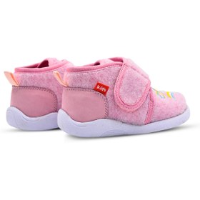 Resim kids A more Rosy Unicorn Figürü Nakışlı Kız Çocuk Keçe Panduf Pembe 