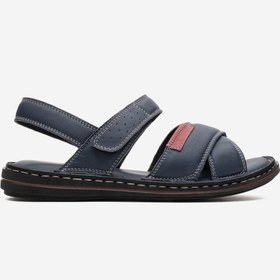 Resim Dericlub Erkek Çapraz Bantlı Sandalet Gerçek Deri DC 1216 LACİVERT 